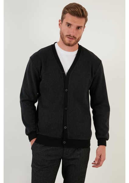 Pamuklu Regular Fit Düğmeli V Yaka 2'li Paket Hırka Erkek Hırka 456205S2 fiyatları