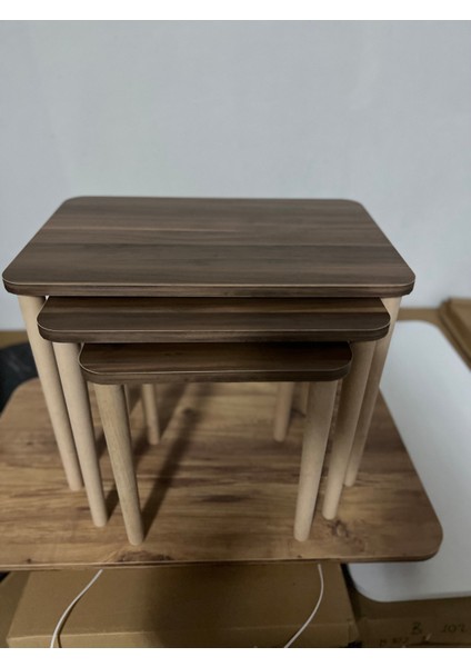 Zıon Serisi – Mdf 3’lü Zigon Sehpa Seti | Masif Kayın Ayak + 18 mm Mdf Tabla fiyatları