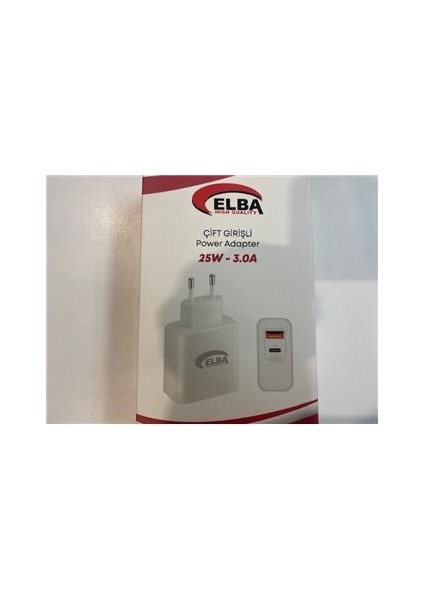 Elba ELB15 25W 3.0A Usb-A To Usb-C Çift Girişli Hızlı Şarj Akım Koruma Isıya Dayanıklı Ev Şarj Kafa modelleri