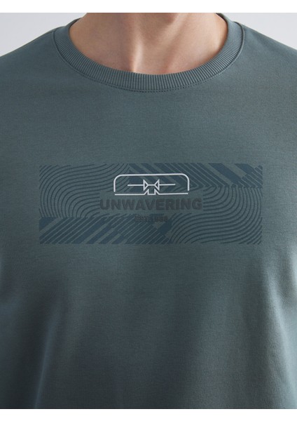 Yeni Sezon Bisiklet Yaka Baskılı Erkek Sweatshirt modelleri
