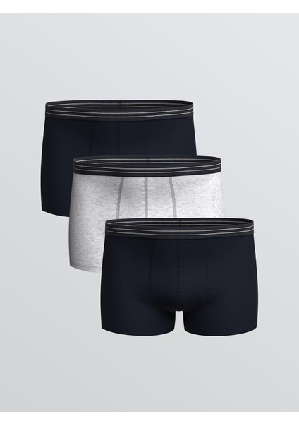 Yeni Sezon Büyük Beden Standart Kalıp Pamuklu Esnek Erkek Boxer 3'lü