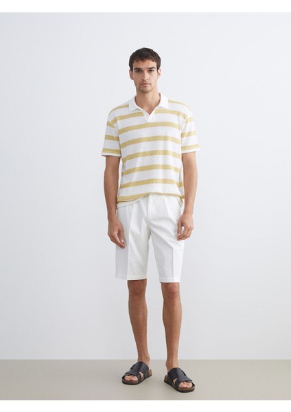 Yeni Sezon Polo Yaka Çizgili Penye Erkek Tişört fiyatları