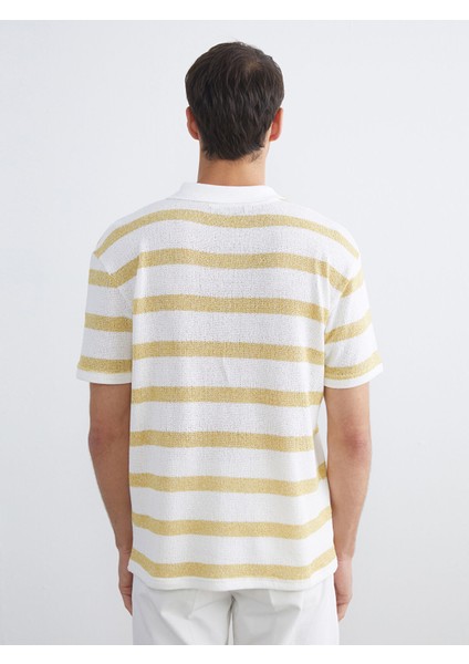 Yeni Sezon Polo Yaka Çizgili Penye Erkek Tişört fırsatları