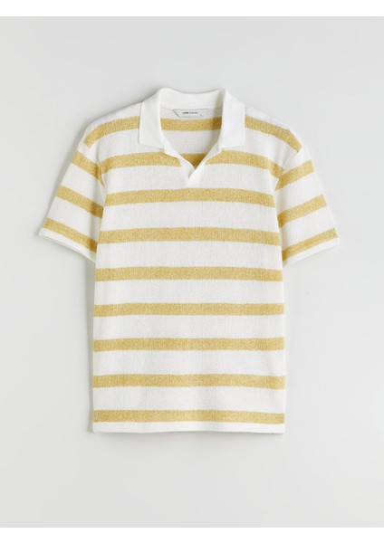 Yeni Sezon Polo Yaka Çizgili Penye Erkek Tişört indirimleri