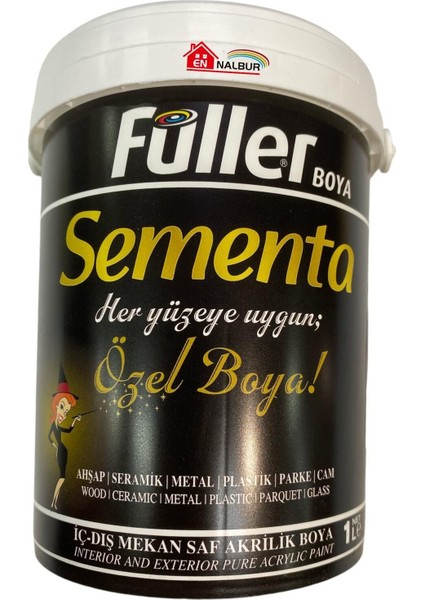 Sementa Özel Su Bazlı Saf Akrilik Boya 1 Litre Antrasit