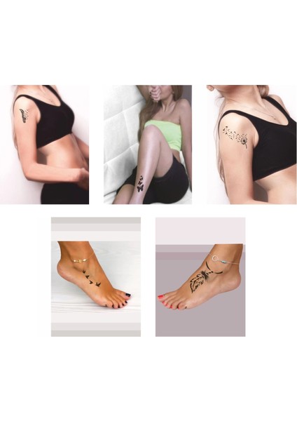 Kelebek ve Uçan Kuşlar Hint Kınası ile Geçici Dövme Yapma Seti fiyatları