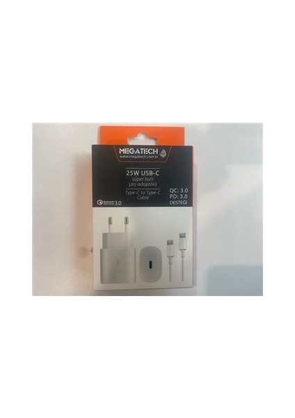 MT-25W Qc:3.0 Pd:3.0 Ev Şarj Kafa+ Type-C To Type-C Şarj Kafası Hızlı Şarj modelleri