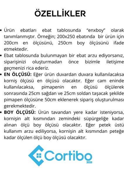 Eko 8047 Desenli Tül Perde - Pilesiz