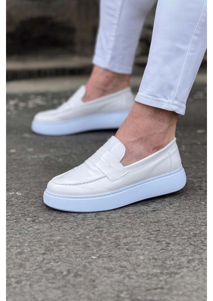 Beyaz Rugan Erkek Casual Ayakkabı