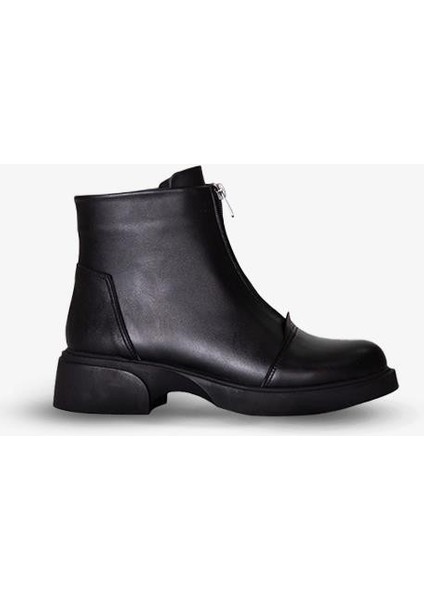 217551115-1 Zenne Kadın Bot Siyah Napa Deri