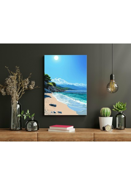 Sahilde Güneşli Gün - Ahşap Mdf Tablo fırsatları
