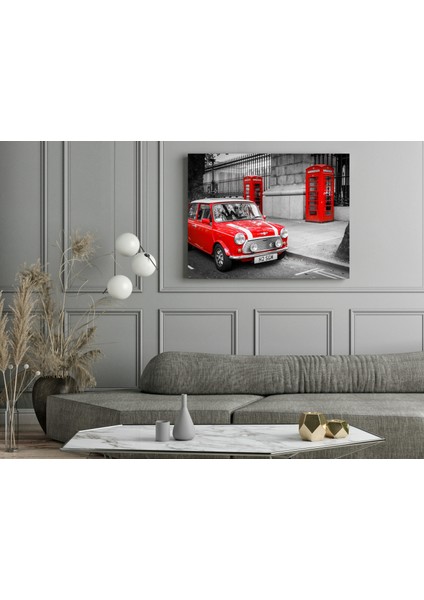 Kırmızı Mini Cooper - Ahşap Mdf Tablo fiyatları