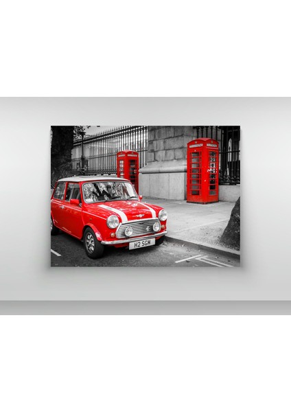 Kırmızı Mini Cooper - Ahşap Mdf Tablo fırsatları