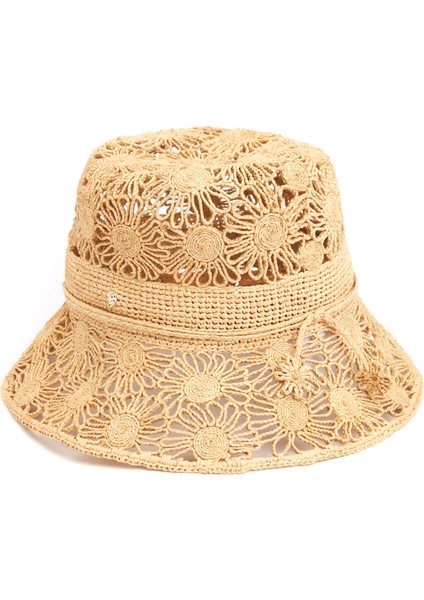 Adrina Bej Kadın Rafya Şapka