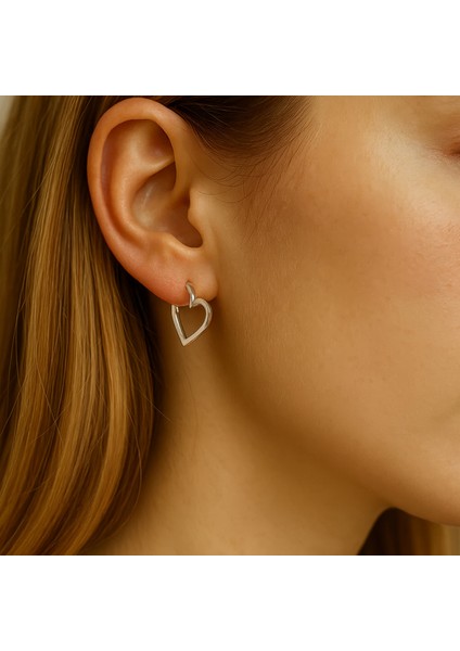 Open Heart Gümüş Halka Küpe fiyatları