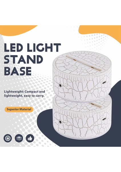 2 Paket 3D Gece LED Işık Lambası Taban + Uzaktan Kumanda + USB Kablosu, 16 Renk Işık Gösterisi Ekran Standı Akrilik Çatlak (Yurt Dışından) fırsatları