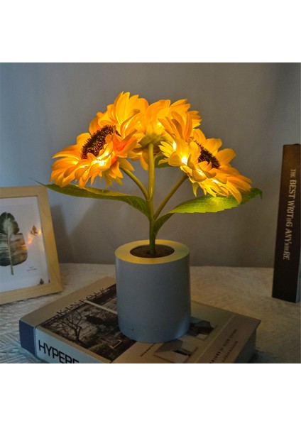 Ayçiçeği LED Lamba Yapay Ayçiçeği Gece Işık USB Yatak Odası Için Anneler Günü Hediyesi Için Şarj Edilebilir Çiçek Lambası (Yurt Dışından) fiyatları