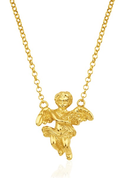 Angelo 925 Ayar Gümüş Üzeri 22 Ayar Altın Kaplama Kadın Kolye