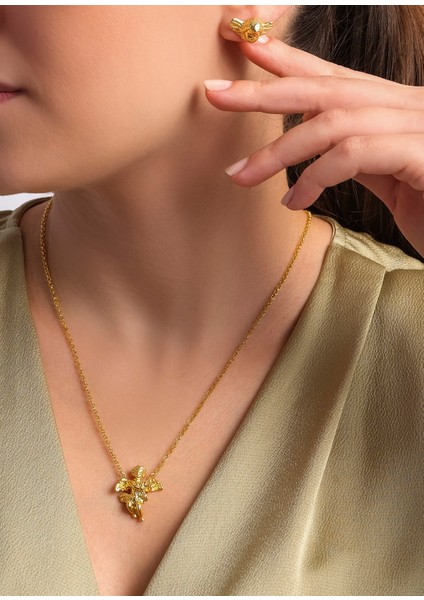 Angelo 925 Ayar Gümüş Üzeri 22 Ayar Altın Kaplama Kadın Kolye fiyatları