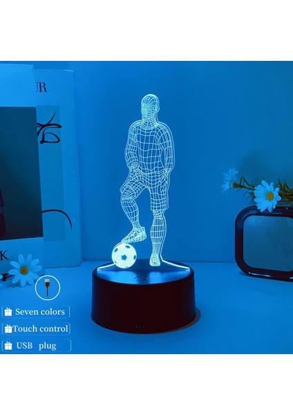 1pcs Futbolcu Desen Gece Işığı, USB Yaratıcı 3D Atmosfer Dekoratif Işık, Aile ve Arkadaşlar Için Doğum Günü Hediyeleri. (Yurt Dışından)