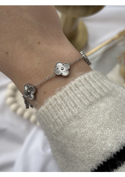 Gümüş Yonca Bileklik