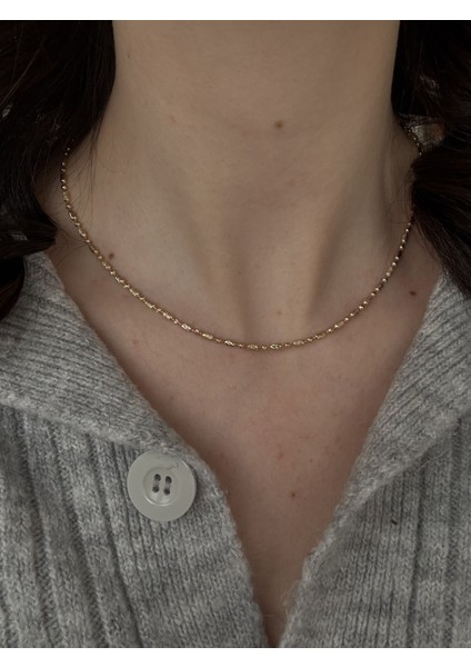 Gold Işıltılı Dorika Kolye