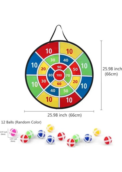66CM Büyük Dart Tahta Çocuk Oyuncakları Yapışkan Toplar Kapalı/spor Açık Eğlence Partisi Oyun Oyunolor: 66CM 12 Top (Yurt Dışından)