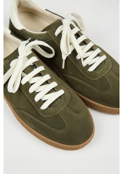 Palminteri 2 Erkek Hakiki Deri Bağcıklı Haki-Ekru Sneakers fırsatları