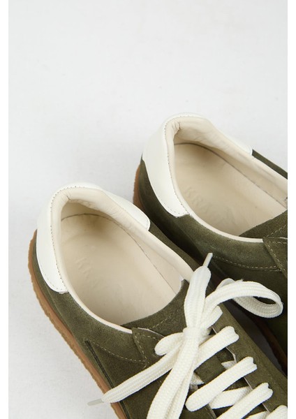 Palminteri 2 Erkek Hakiki Deri Bağcıklı Haki-Ekru Sneakers indirimleri