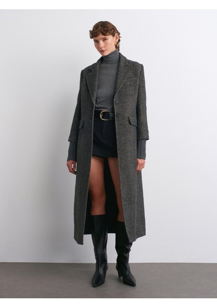 65478 Triko Kol Detaylı Kaban-Antrasit