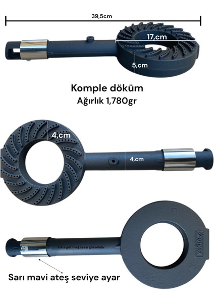 Volkan Sanayi Tipi Büyük Boy Profil Tüplü Ocak Kare Canavar Aşçı Ocağı 35X35 fırsatları