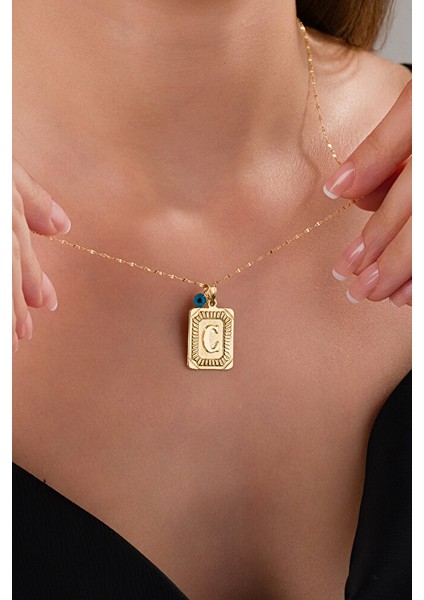 14 Ayar Altın Vintage C Harfli Kolye fiyatları