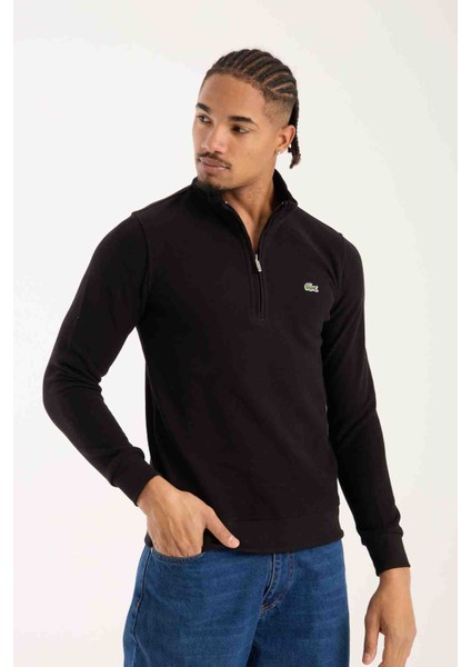 Yarım Fermuar Siyah Regular Fit fırsatları