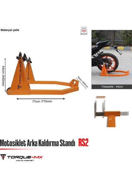 Motosiklet Arka Kaldırma Standı Rs2 Turuncu indirimleri