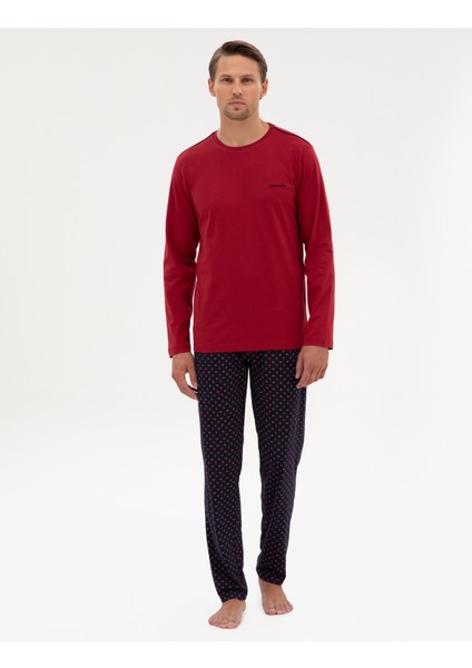 Erkek Bordo Pijama Takımı 50322633-900 fırsatları