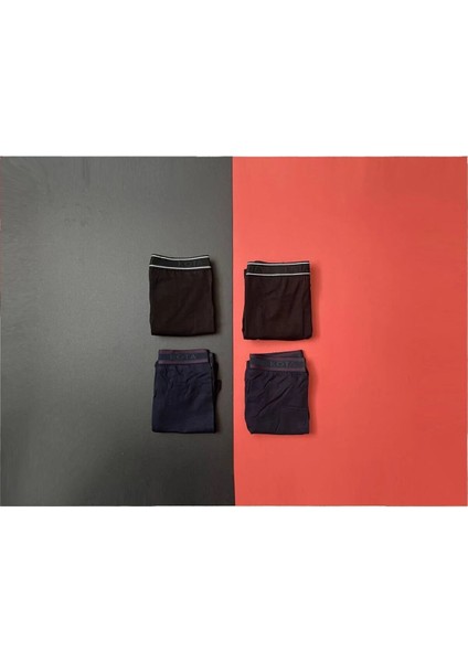 Erkek Boxer 4'lü Set, Modal Pamuklu Lacivert Siyah (Kota Marka ) fiyatları