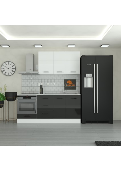 195 cm Mutfak Dolabı Mdf Kapak Tezgah Dahil YRKN195 99