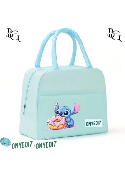 Su Geçirmez Sıcak & Soğuk Koruma Sağlayan Termal Yemek & Beslenme Çantası - Mavi Donut Stitch fiyatları
