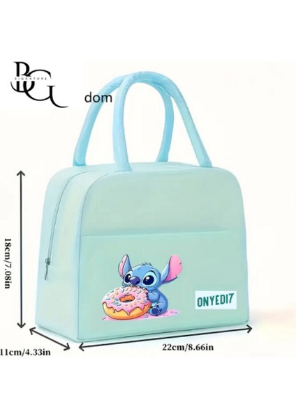 Su Geçirmez Sıcak & Soğuk Koruma Sağlayan Termal Yemek & Beslenme Çantası - Mavi Donut Stitch modelleri