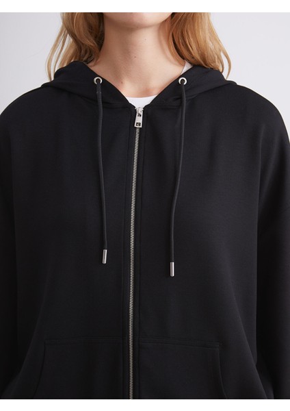 Yeni Sezon Kapüşonlu Oversize Kadın Fermuarlı Sweatshirt modelleri