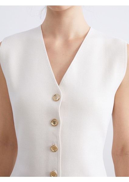 Yeni Sezon V Yaka Kadın Triko Yelek modelleri