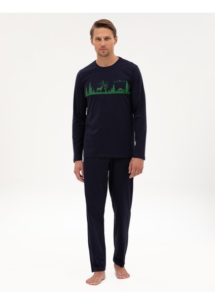 Erkek Lacivert Pijama Takımı 50322636-200 fırsatları