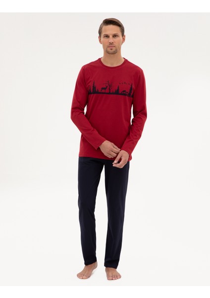 Erkek Bordo Pijama Takımı 50322636-900