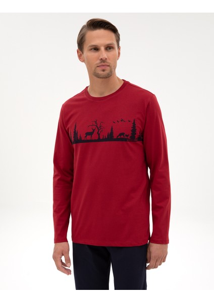 Erkek Bordo Pijama Takımı 50322636-900 modelleri