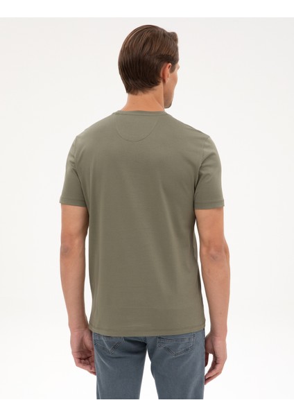 Erkek Haki Slim Fit Basic Tişört 50320102-VR027 indirimleri