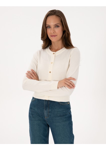 Kadın Ekru Slim Fit Triko Hırka 50316337-VR019 modelleri