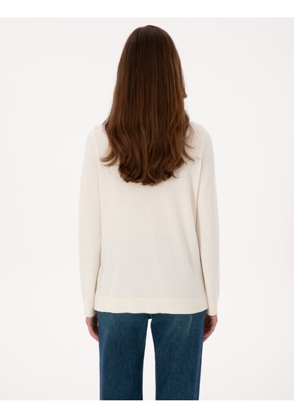 Kadın Ekru Slim Fit Triko Hırka 50316337-VR019 indirimleri