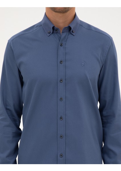 Erkek Indigo Regular Fit Uzun Kollu Gömlek 50316736-VR028