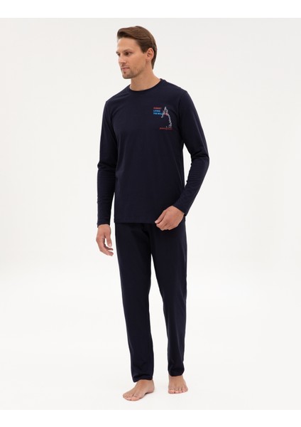 Erkek Lacivert Pijama Takımı 50322635-200 fırsatları