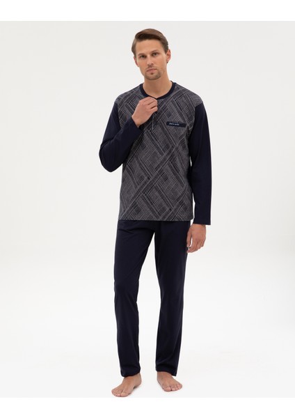 Erkek Lacivert Pijama Takımı 50322640-200 fırsatları